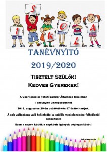 Tanévnyitó plakát Cserke